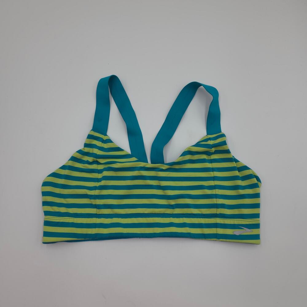 Brooks Running Hot Shot Sports Bra in Stripe Size L